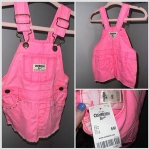 Nwt! OshKosh 6m girls hot pink denim dress
